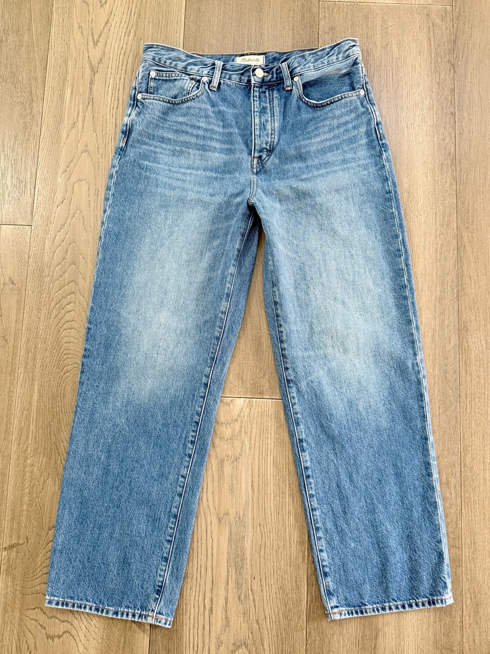 Madewell Low Slung Slouchy Straight Jeans Palmina Wash Rigid Cotton Denim 29